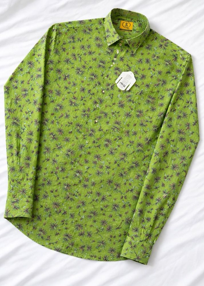 Men's Green Floral Print Shirt