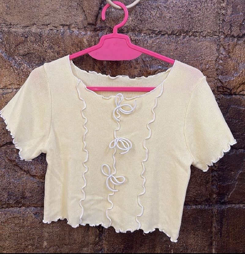 Cute Yellow Cropped Top