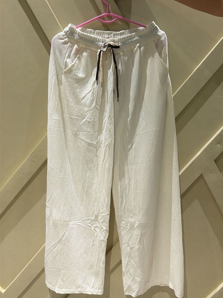 Cream Wide Leg Pants