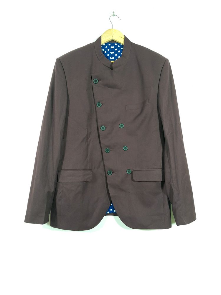 Cross Botton Formal Burgundy Blazer?Men's)