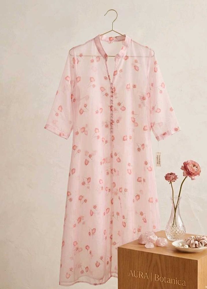 Sheer Floral Print Kurta