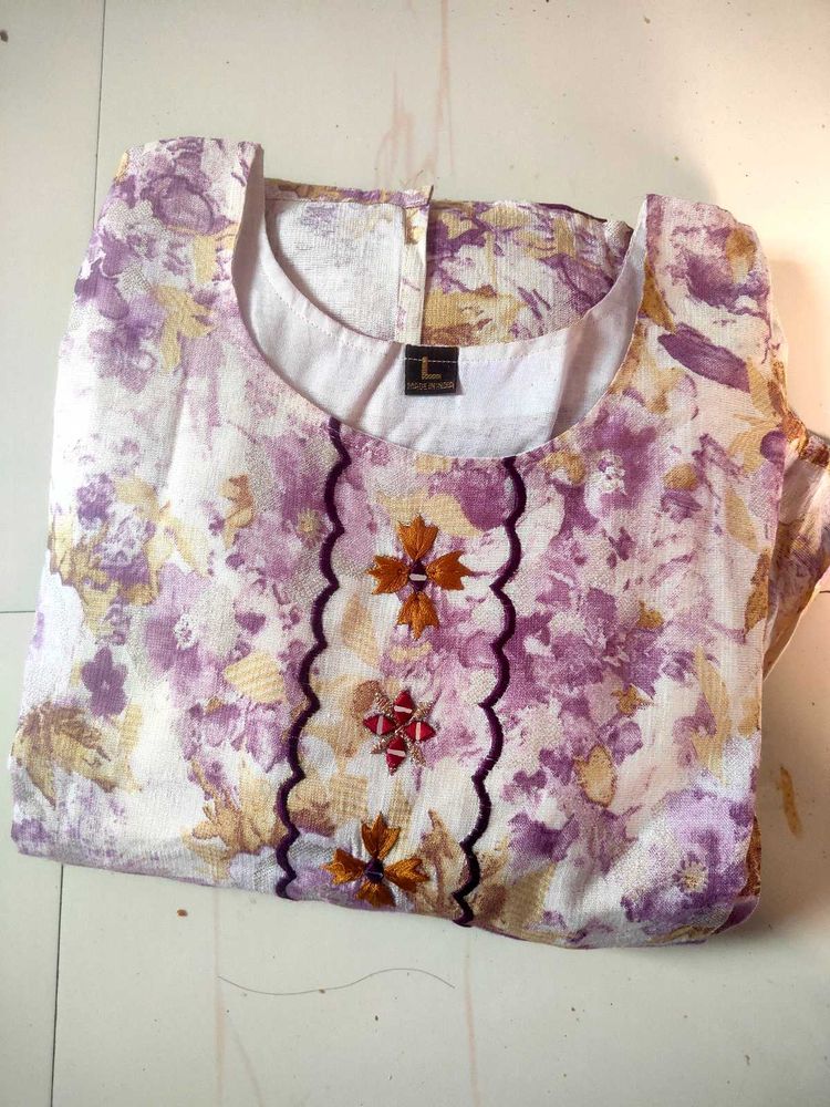 Floral Print Embroidered Suit for Women