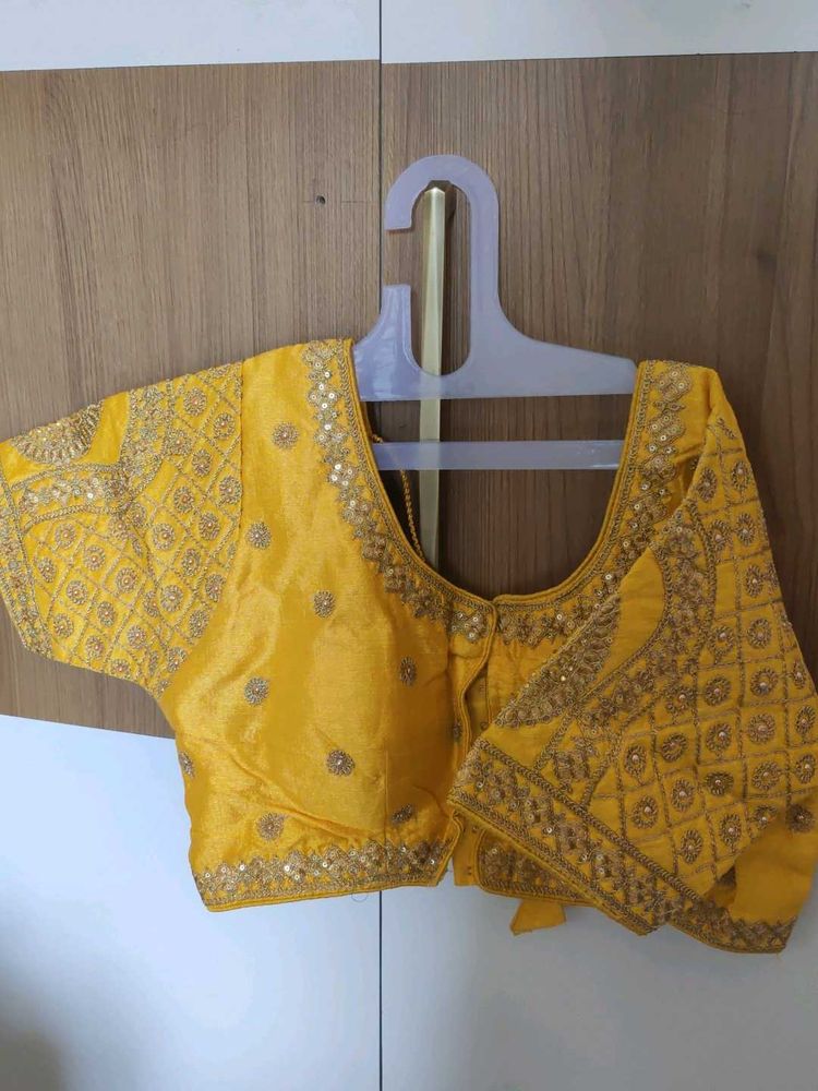 Stunning Yellow Embroidered Blouse