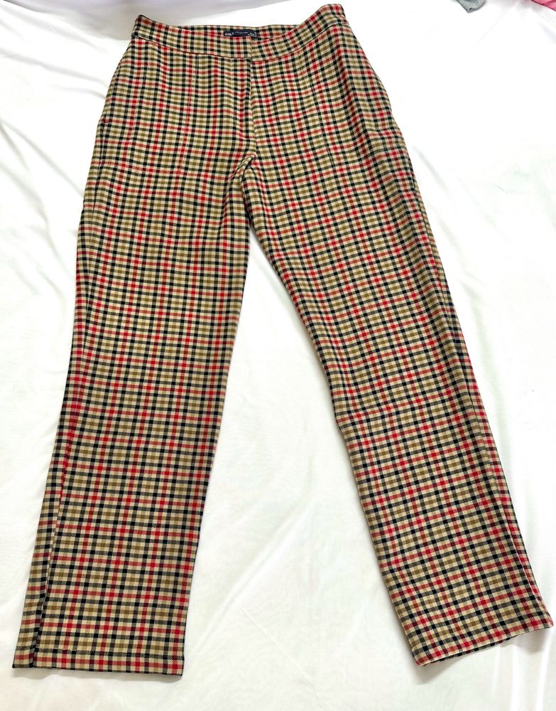 M&amp;S Plaid Winter Trouser