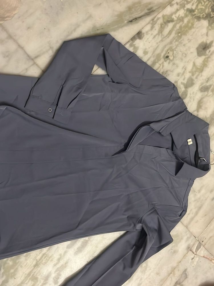 Solid Grey Kurta Set