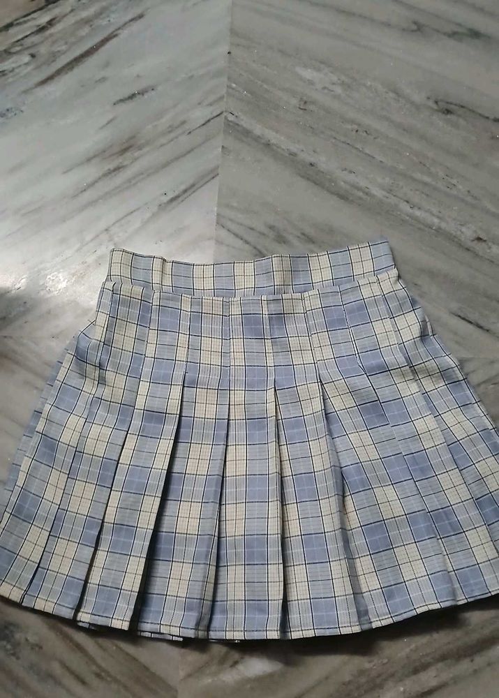 Plaid Pleated Mini Skirt
