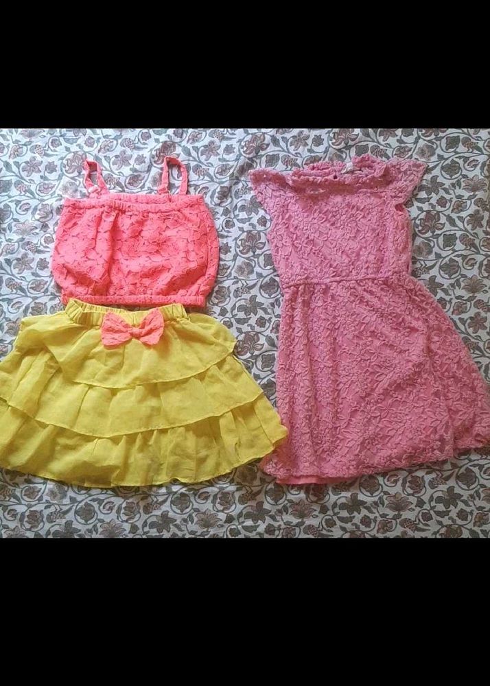 2 Girls Dress &amp; Skirt Set