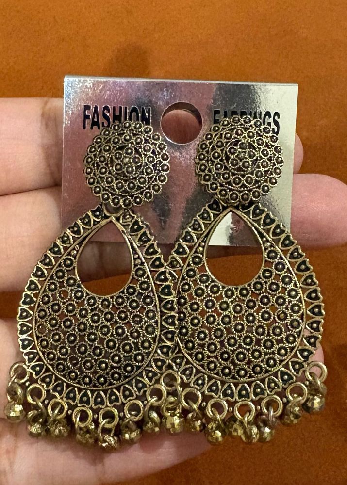 Pack of 2 Antique Gold Jhumka Earrings