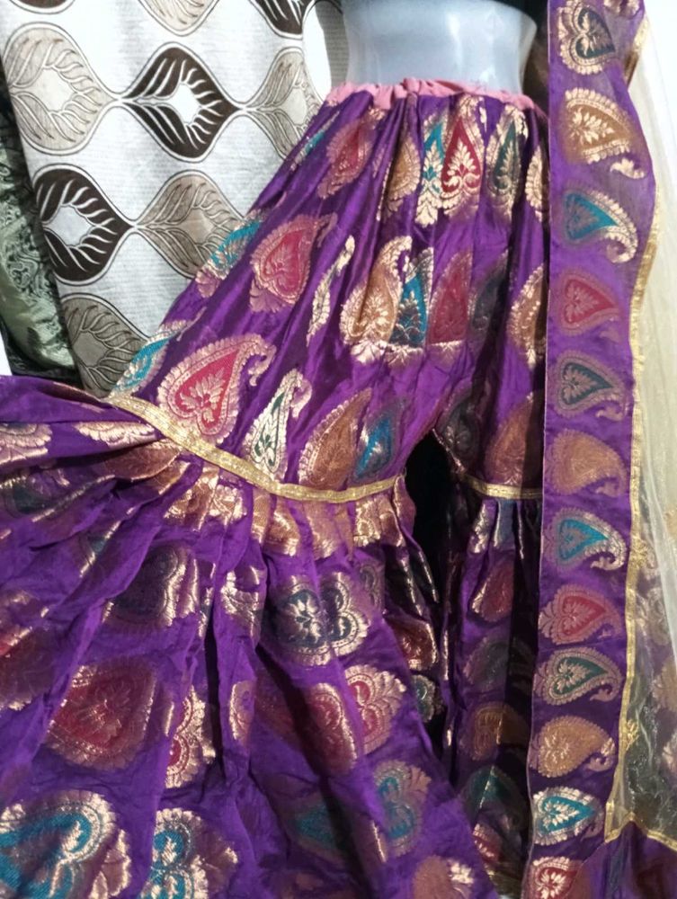 purple gharara with  golden duppatta