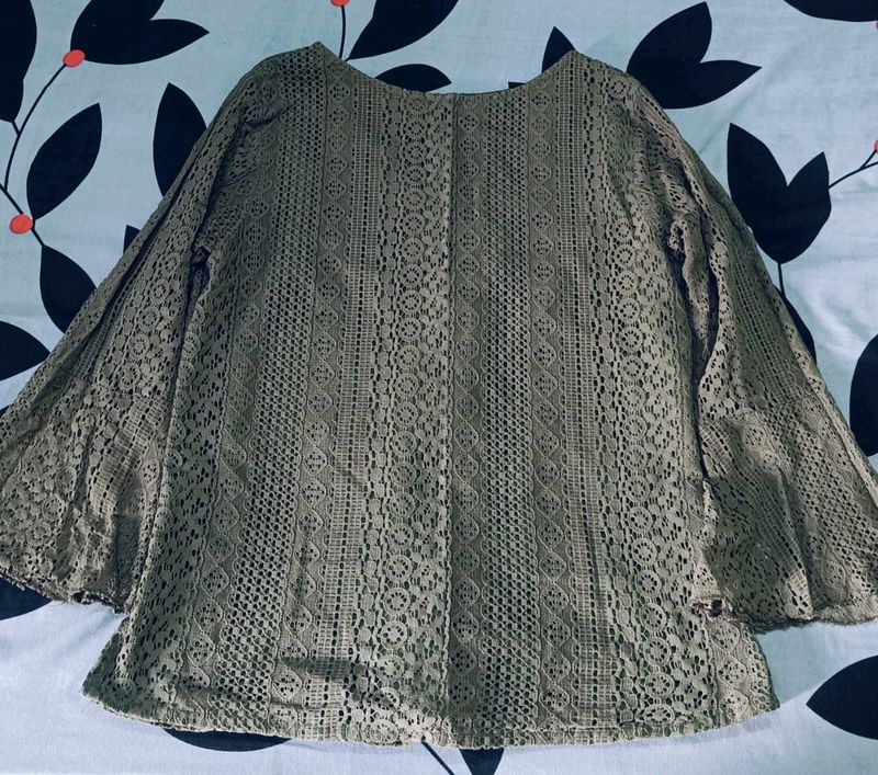 Boho Lace Bell Sleeve Top