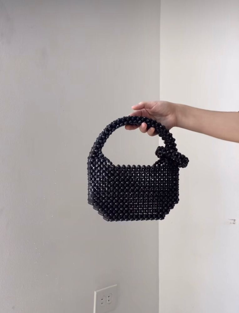 Black Beaded Bag