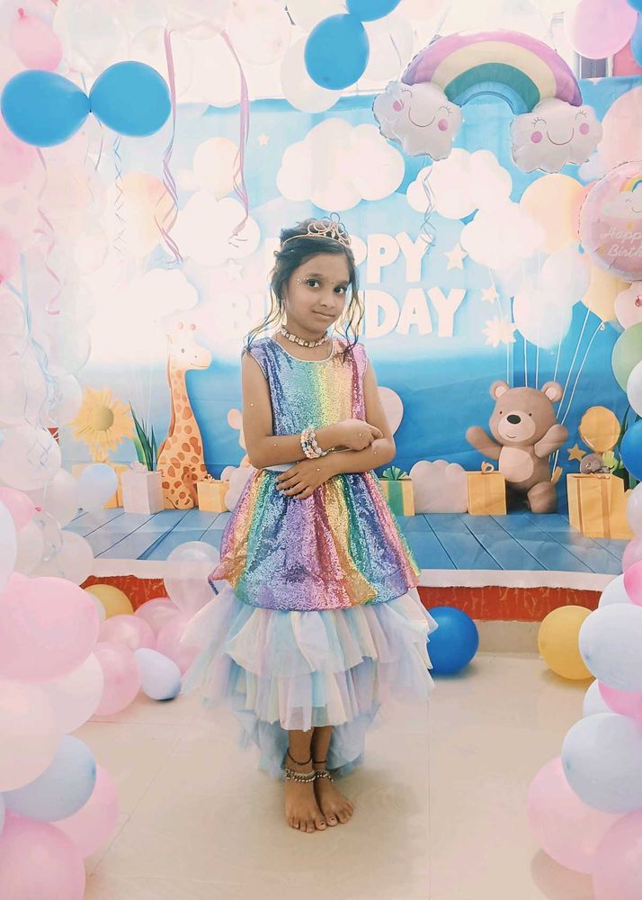 Sparkly Rainbow Tiered Party Dress