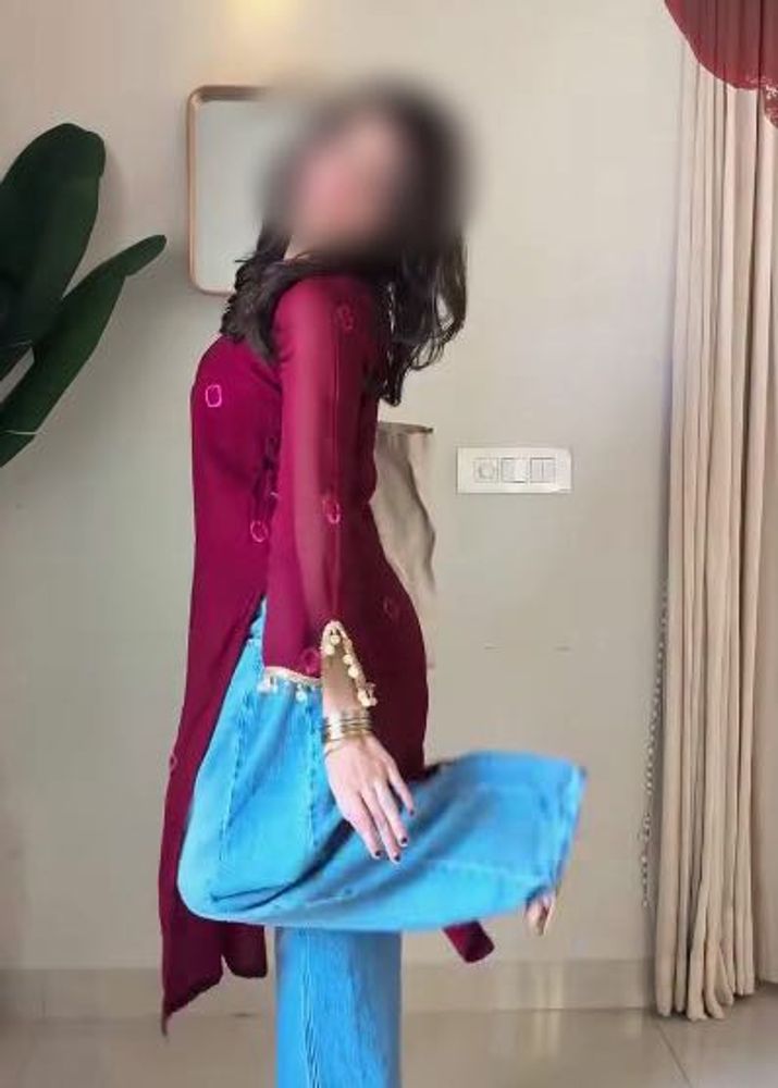 Maroon Kurta Set with Palazzo Pants
