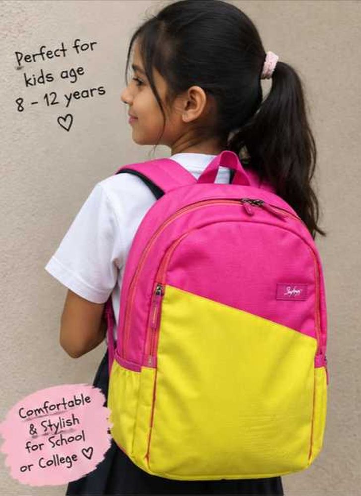 Girls Pink &amp; Yellow Backpack