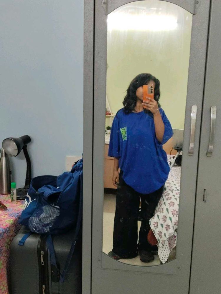 Oversized Blue Graphic Tee