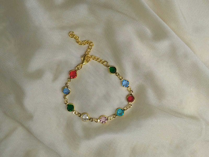 Gold Tone Gemstone Bracelet