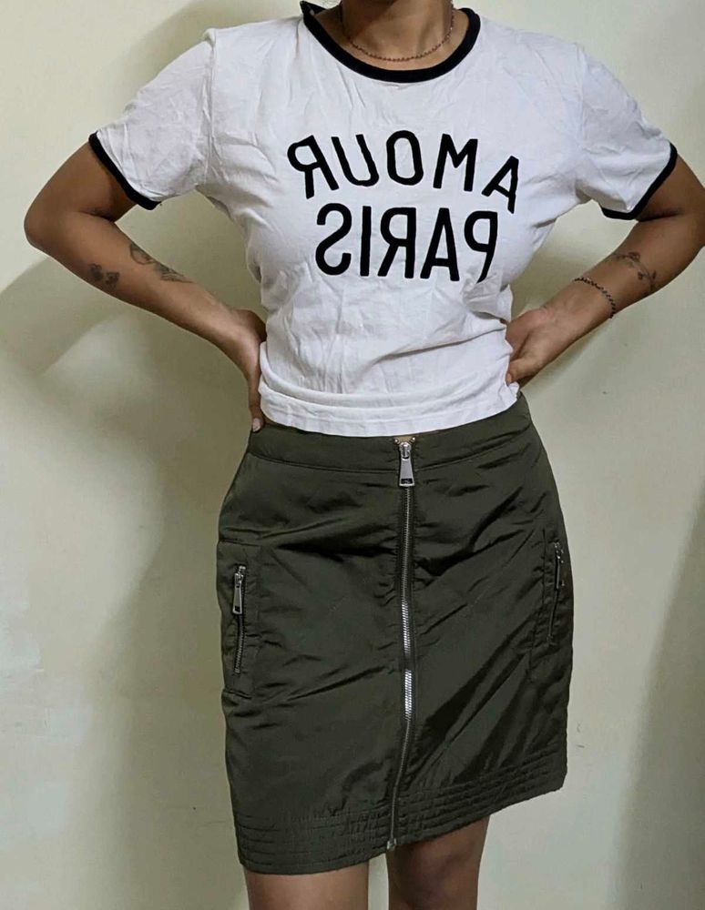 Olive Green Cargo skirt
