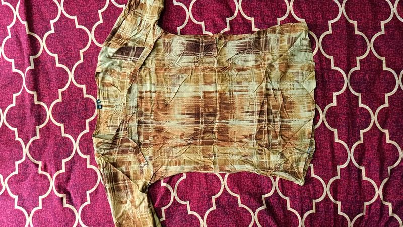 Earthy Brown &amp; Yellow Fusion Top