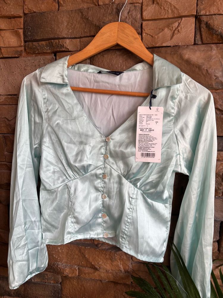 Elegant Satin Crop Top