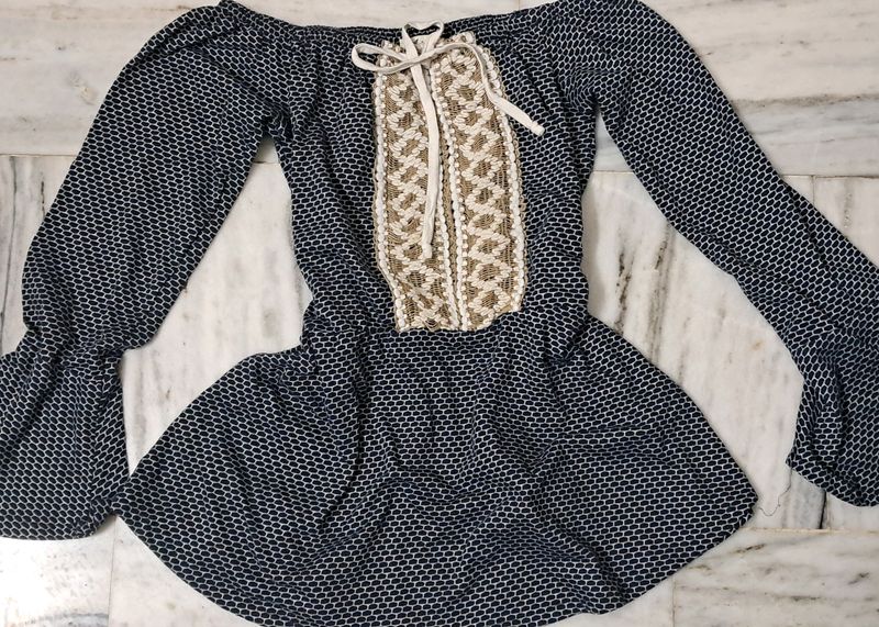 off shoulder bell sleeves top