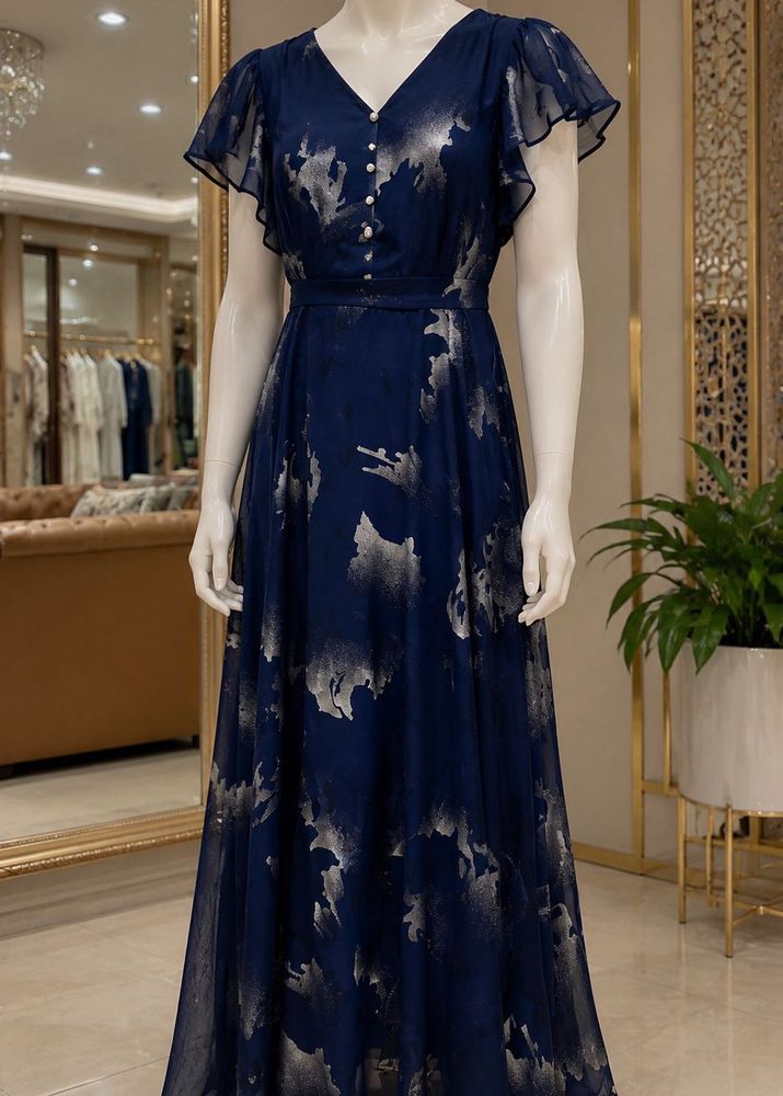 Elegant Navy Blue Gown dress