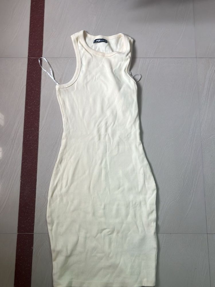 Sleeveless butter yellow Bodycon Dress