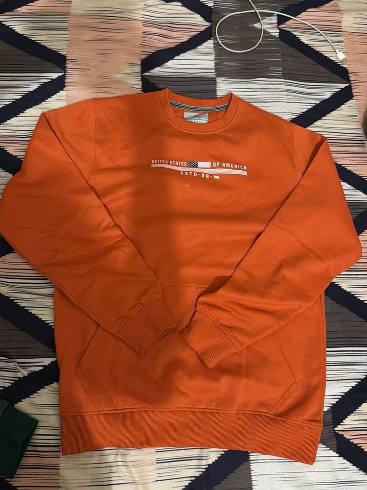 Orange Sweatshirt with USA graphic