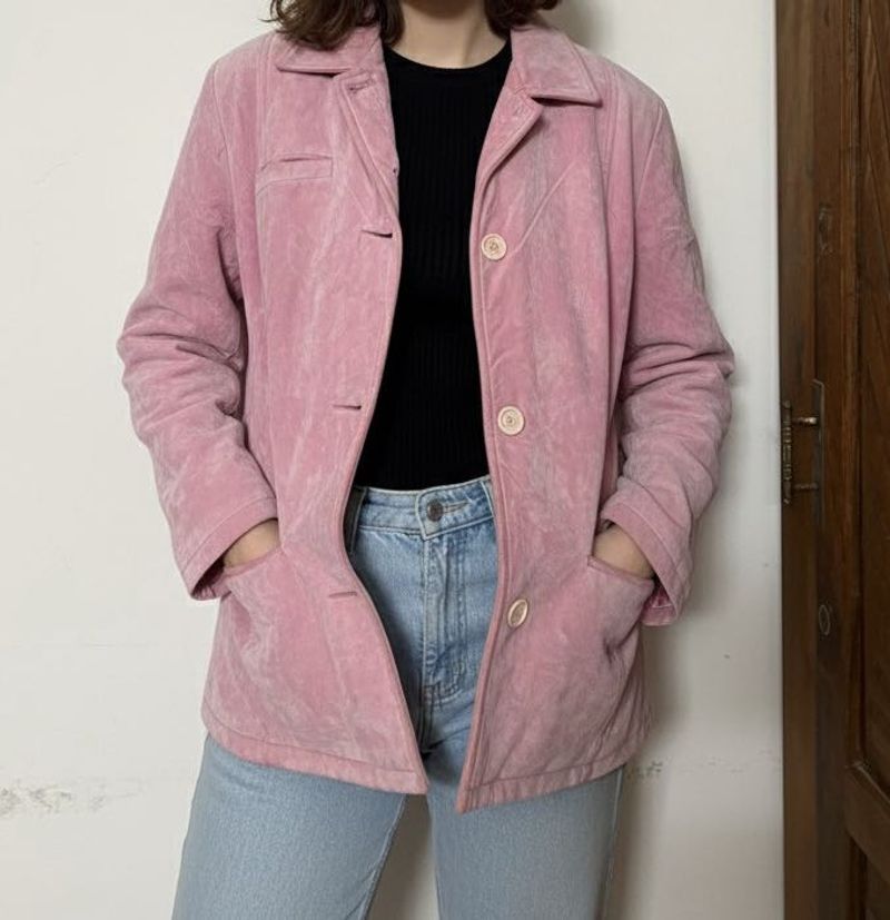 Sale !!Pink Suede Jacket