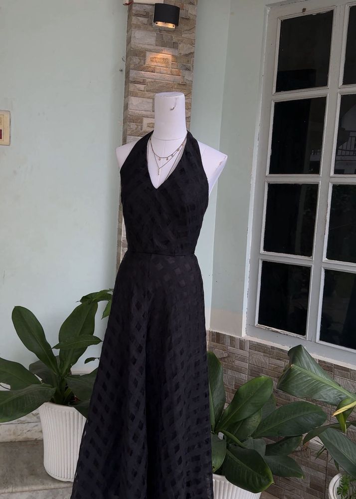 mesh black elegant dress