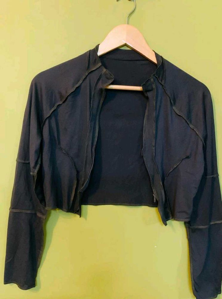 Dark Olive Cropped Bolero Jacket