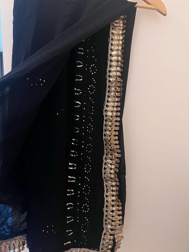 Elegant Black Lakhnavi Dupatta
