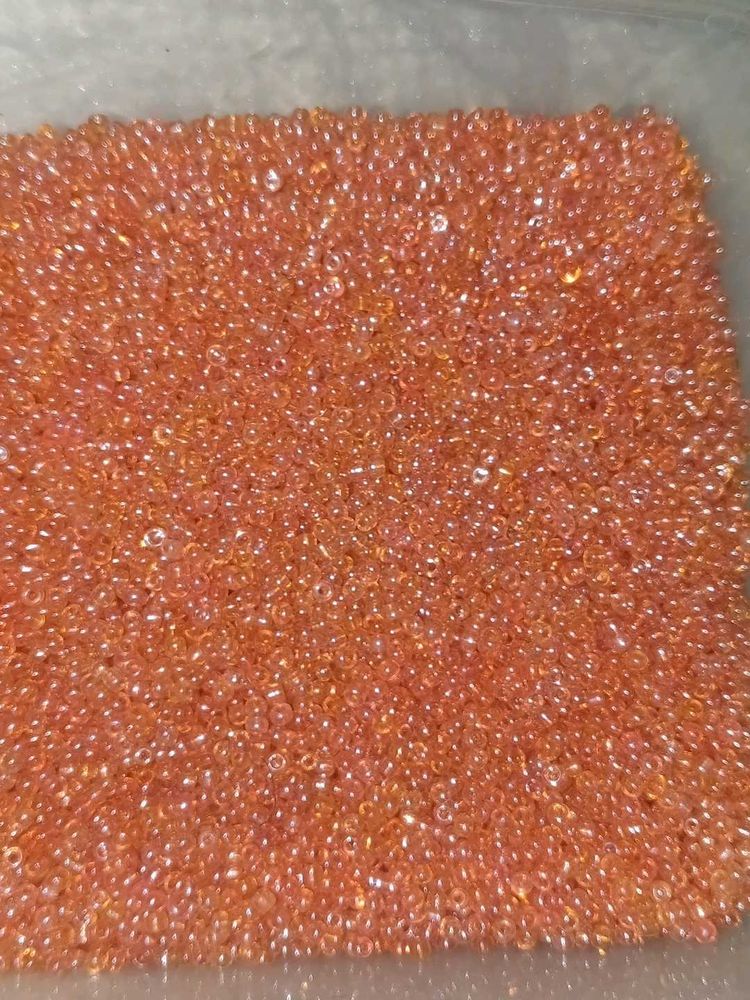 peach color embroidery beads