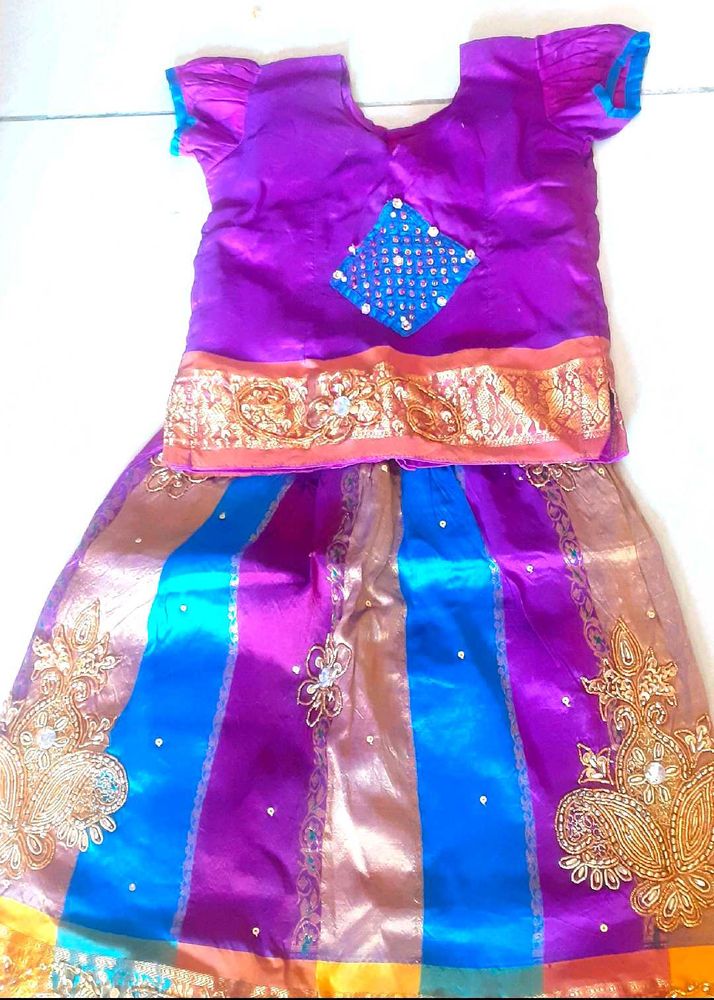 Purple Pattu Pavadai Kanchipuram