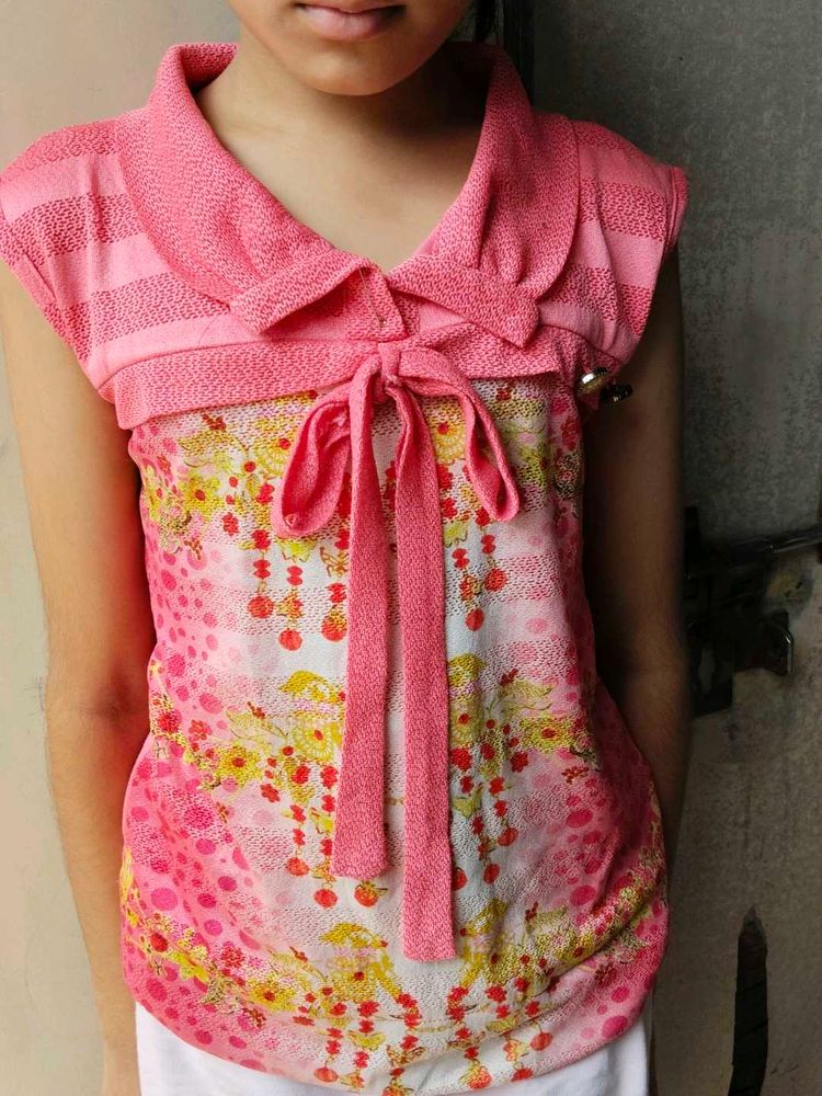 Cute Pink Floral Blouse