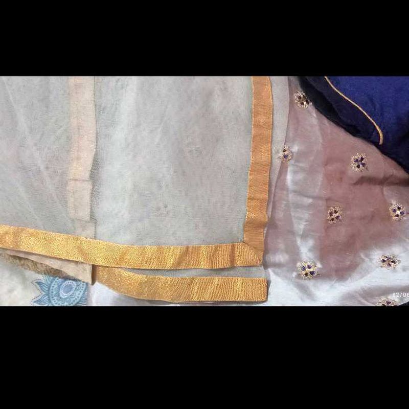Embroidered lehenga choli Dupatta  Golden Bord