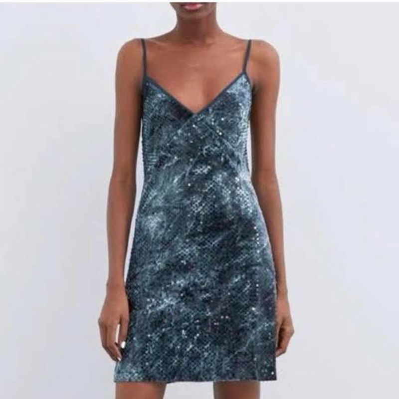 ZARA sequin Mini Slip Dress
