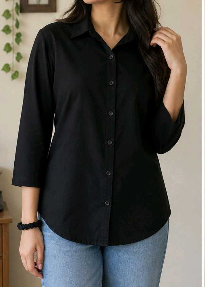 Classic Black Collared Shirt
