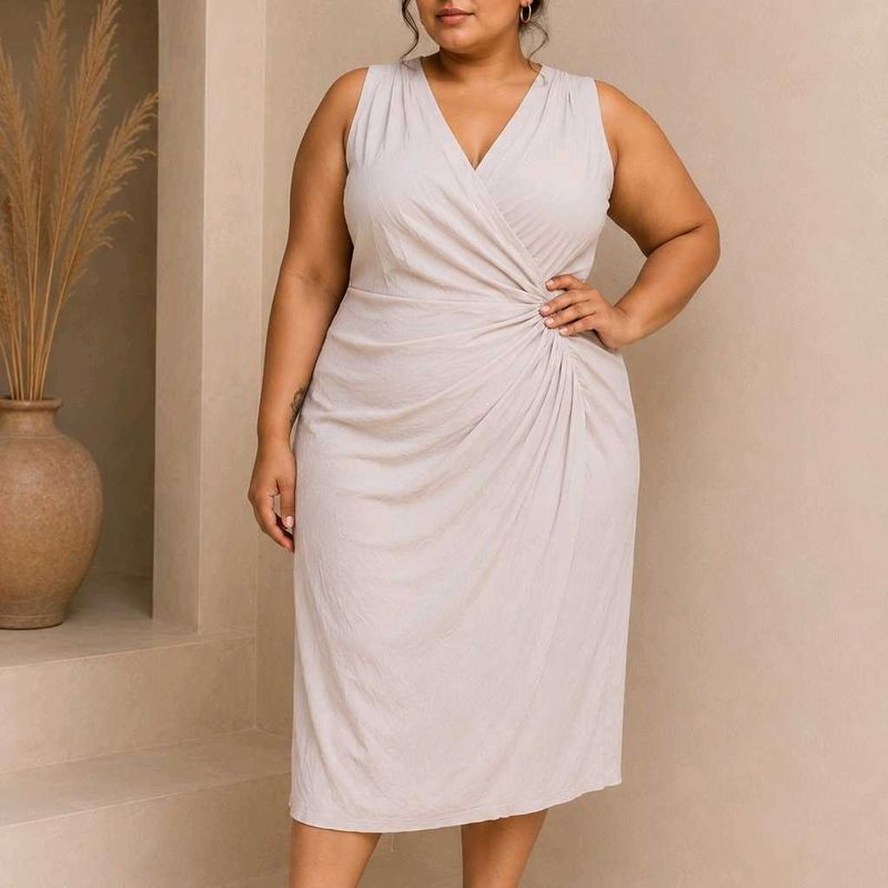 Cream Silky shiny Dress