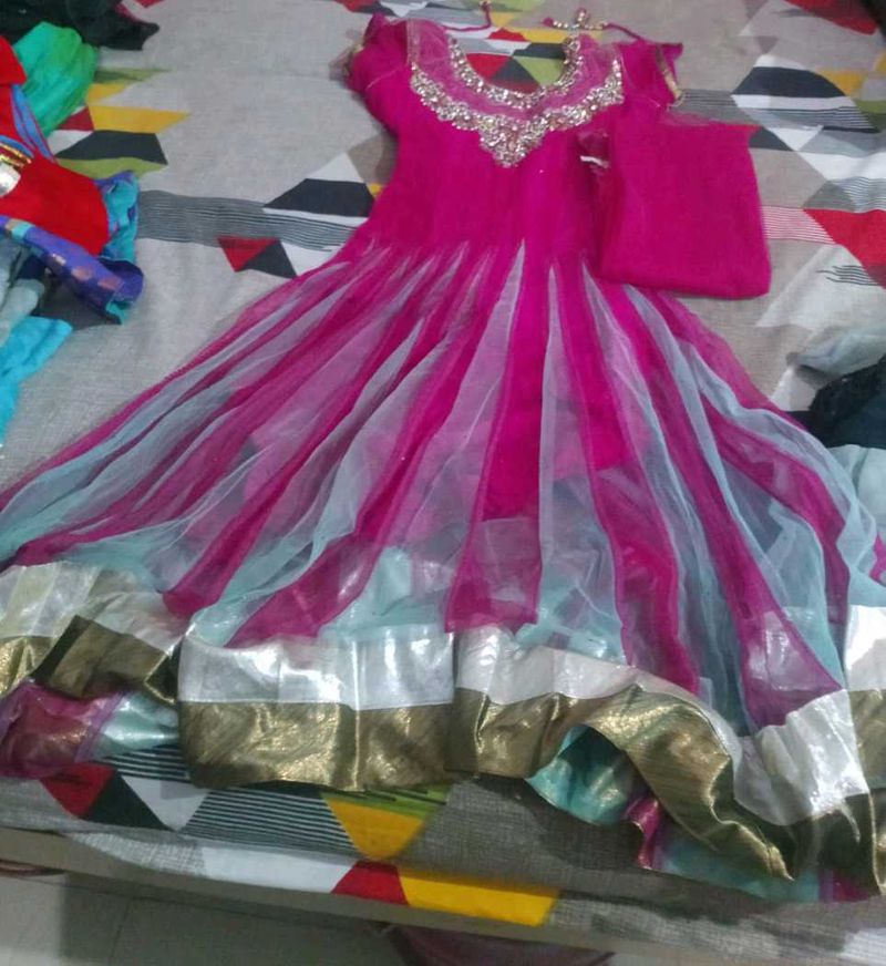 Beautiful Rani Color Suit Pant Duppta
