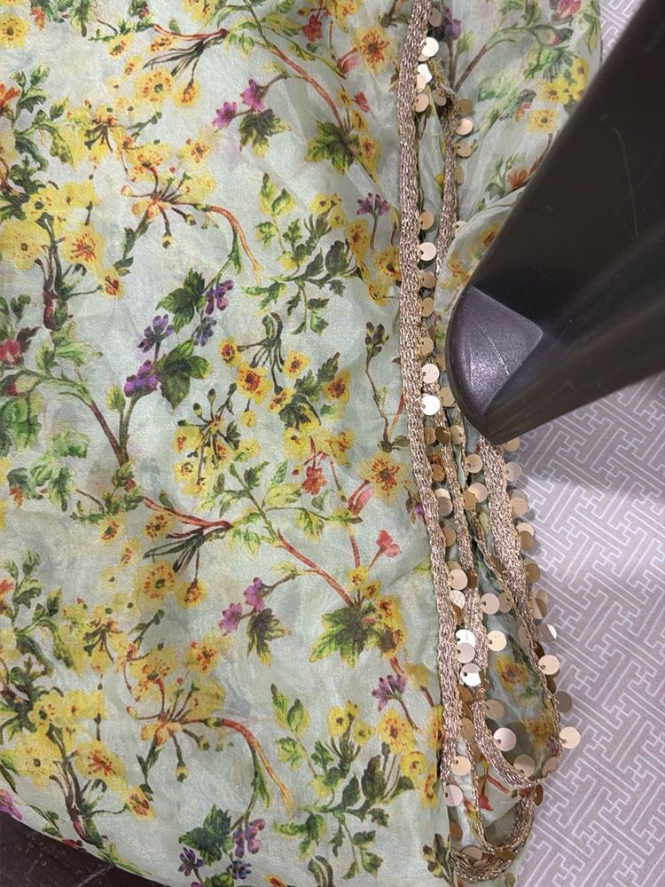 Beautiful Floral Dupatta with Sequins