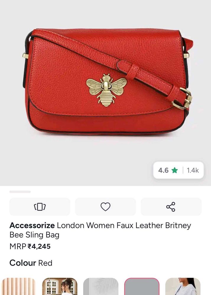 Accessorize London Red Bee Sling Bag