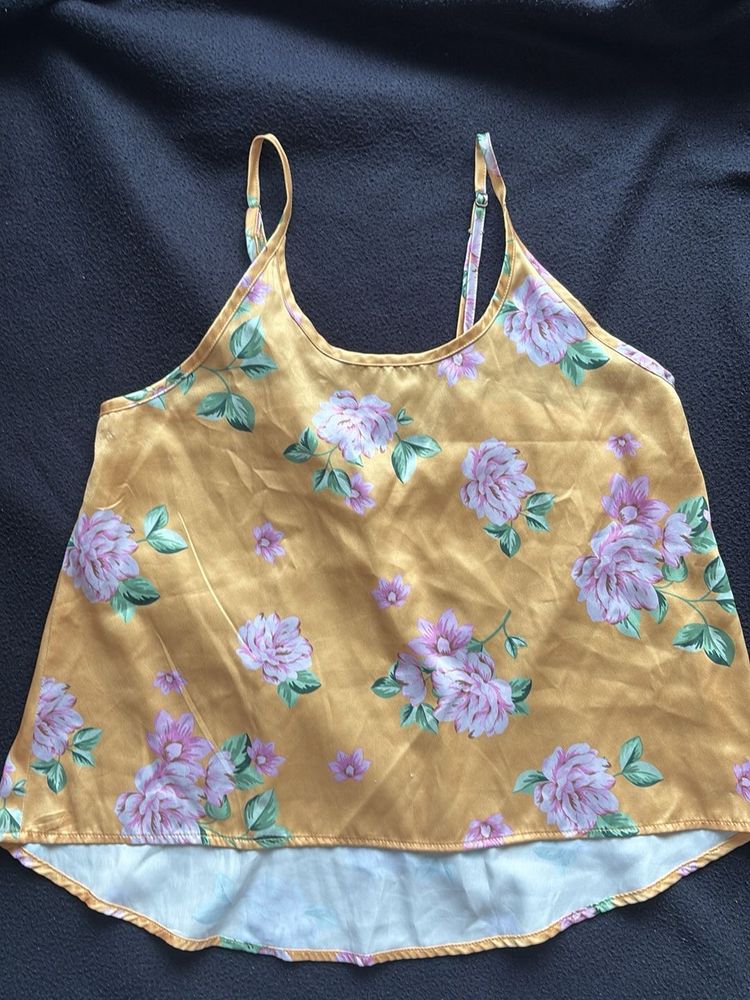 Yellow Floral Camisole Top