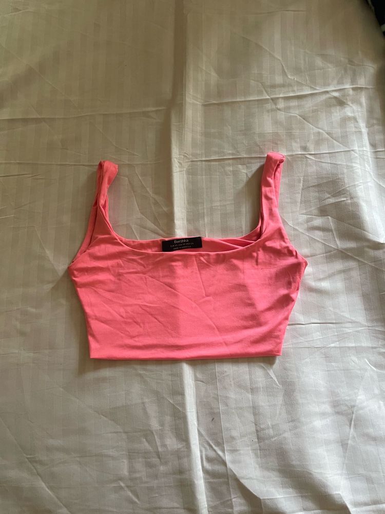 Pink Bershka Crop Top