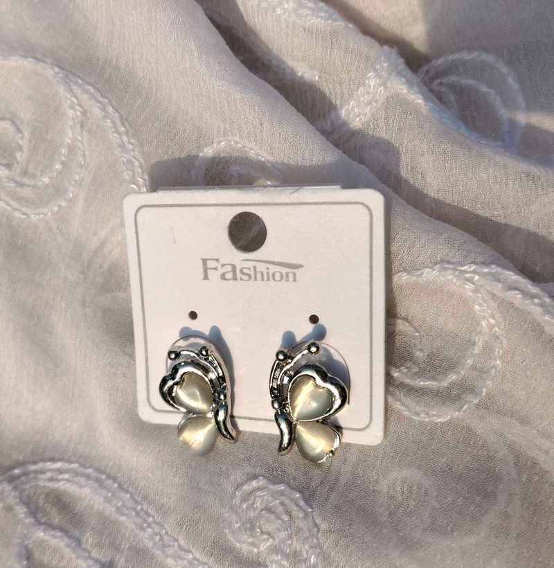 Korean Butterfly Earrings Silver