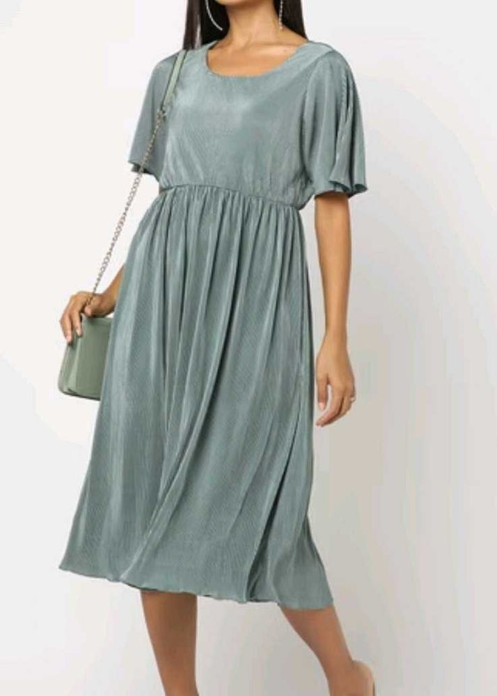 Pleated Midi Dress