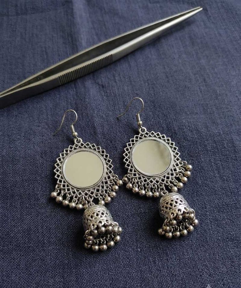 Elegant Mirror Jhumka Earrings