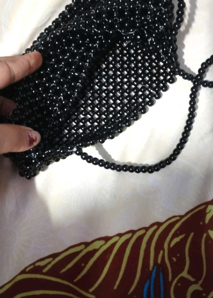 Black Beaded Evening Bag