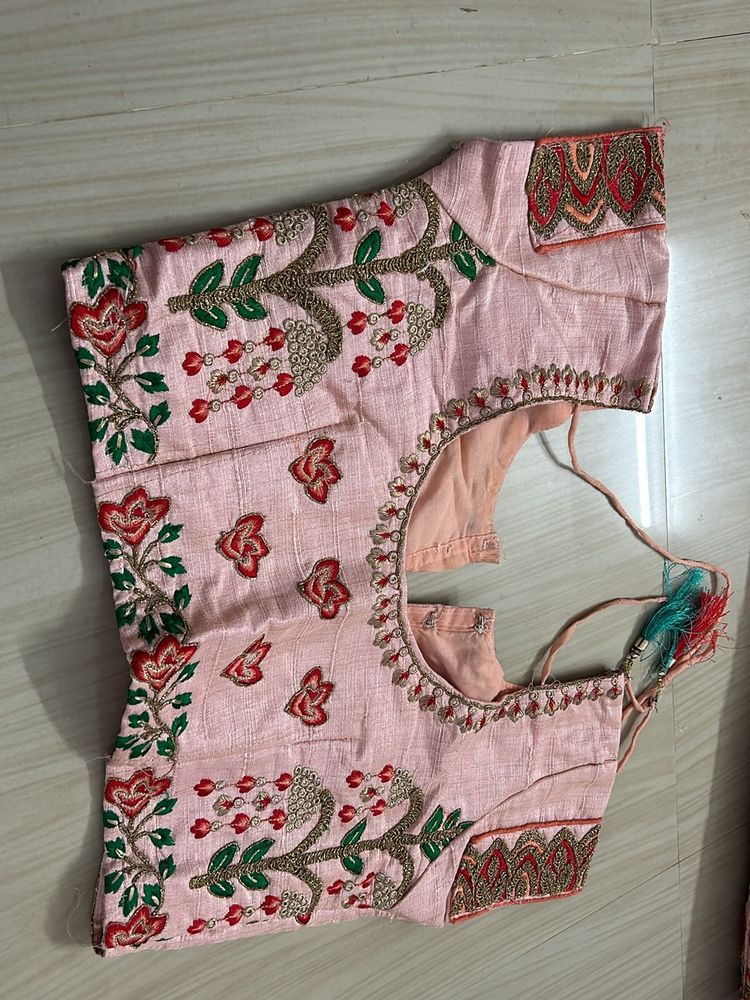 Orange Odhni With Pink Lehanga