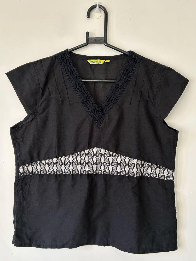 Black Embroidered Top