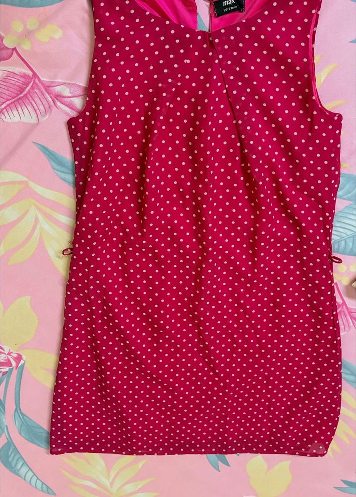 Charming Pink Polka Dot Dress